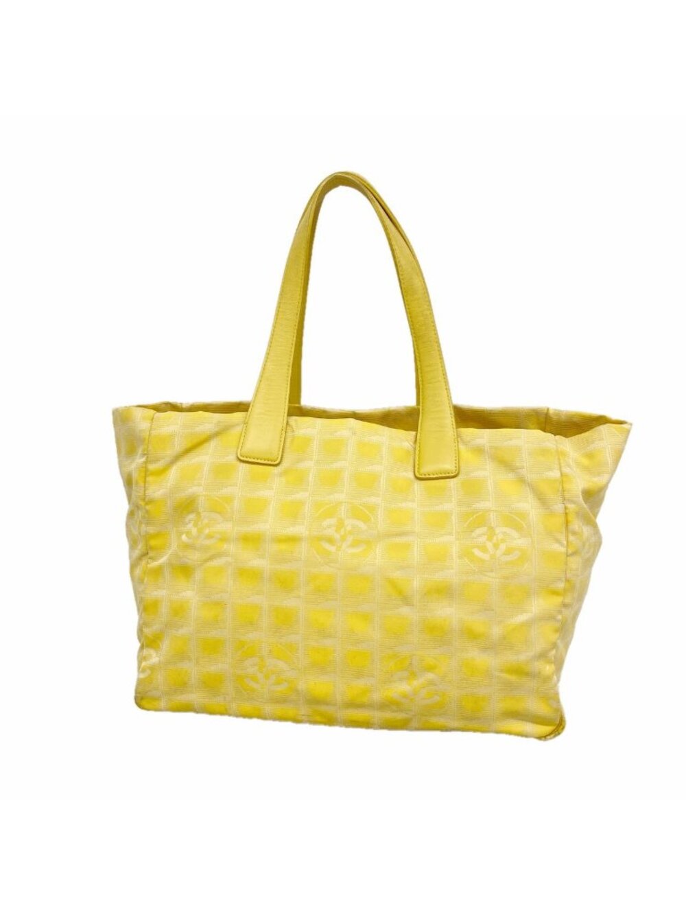 Chanel Tote Bag New Travel Nylon Yellow Silver